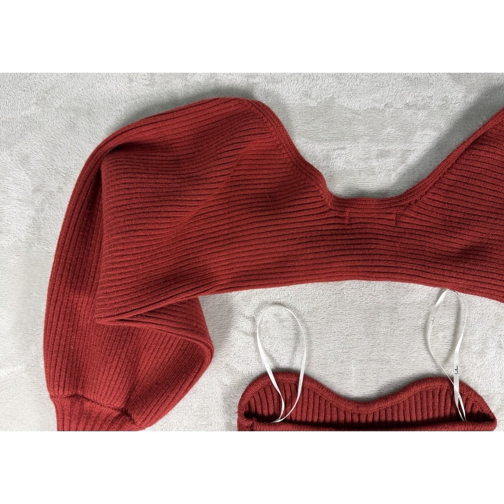 Lulus Red Two-Piece Ribbed‎ Knit Top Size Medium - Picture 5 of 12